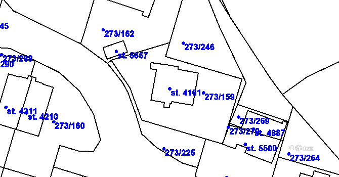 Parcela st. 4161 v KÚ Trutnov, Katastrální mapa