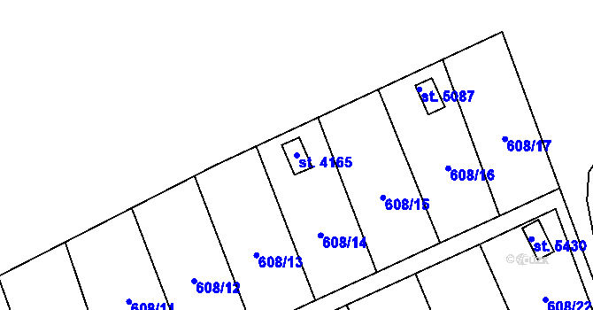 Parcela st. 4165 v KÚ Trutnov, Katastrální mapa
