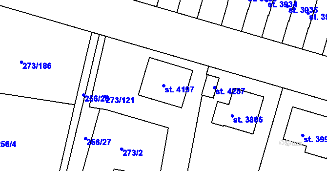 Parcela st. 4197 v KÚ Trutnov, Katastrální mapa