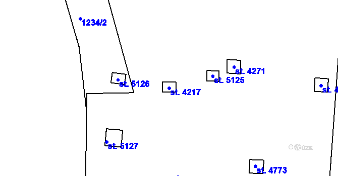 Parcela st. 4217 v KÚ Trutnov, Katastrální mapa