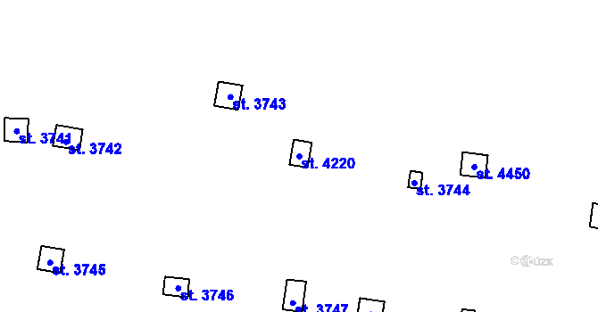 Parcela st. 4220 v KÚ Trutnov, Katastrální mapa