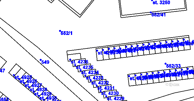 Parcela st. 4237 v KÚ Trutnov, Katastrální mapa
