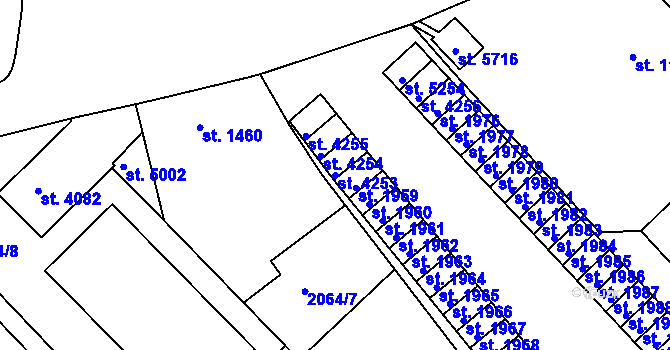 Parcela st. 4253 v KÚ Trutnov, Katastrální mapa