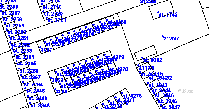 Parcela st. 4279 v KÚ Trutnov, Katastrální mapa
