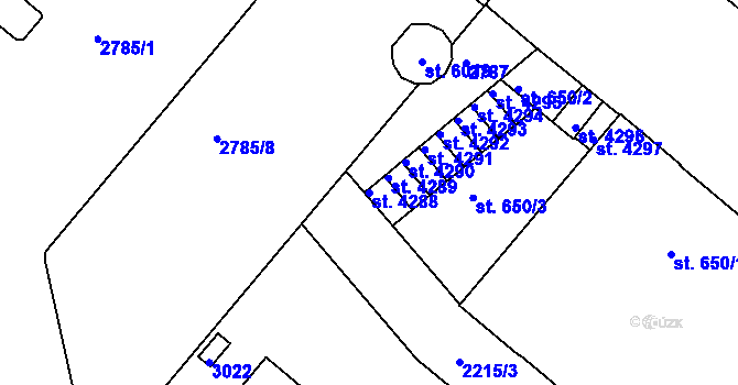 Parcela st. 4288 v KÚ Trutnov, Katastrální mapa