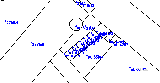 Parcela st. 4292 v KÚ Trutnov, Katastrální mapa