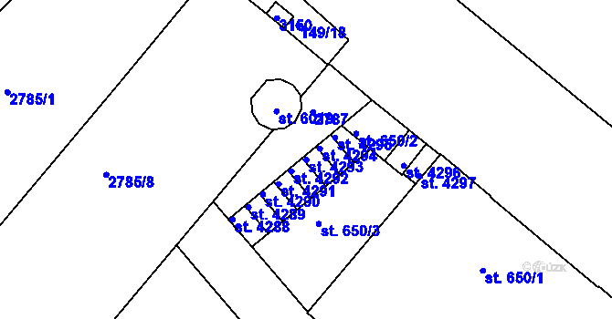 Parcela st. 4293 v KÚ Trutnov, Katastrální mapa