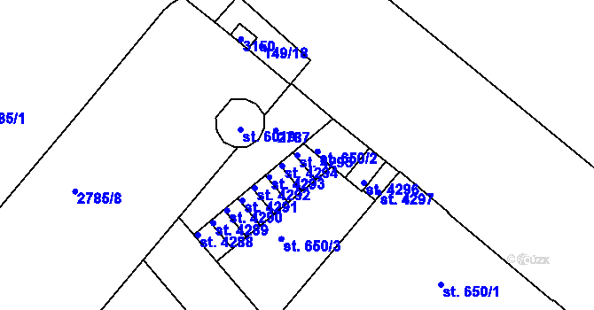 Parcela st. 4295 v KÚ Trutnov, Katastrální mapa