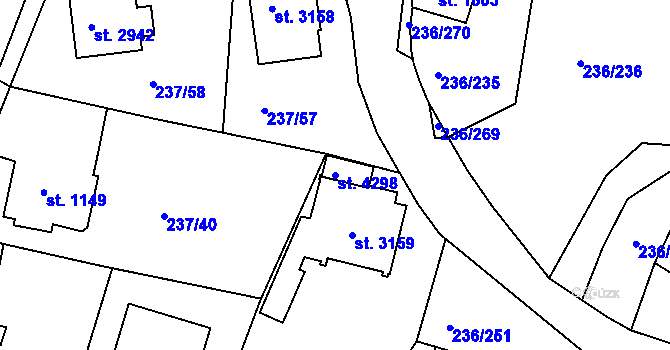 Parcela st. 4298 v KÚ Trutnov, Katastrální mapa
