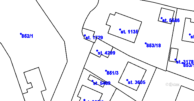 Parcela st. 4299 v KÚ Trutnov, Katastrální mapa