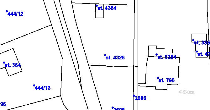 Parcela st. 4326 v KÚ Trutnov, Katastrální mapa