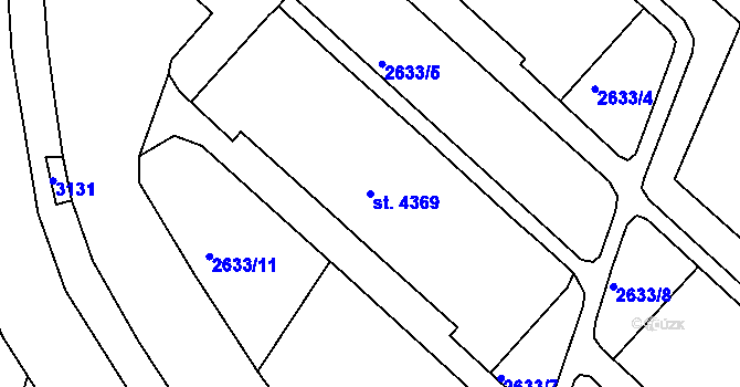 Parcela st. 4369 v KÚ Trutnov, Katastrální mapa