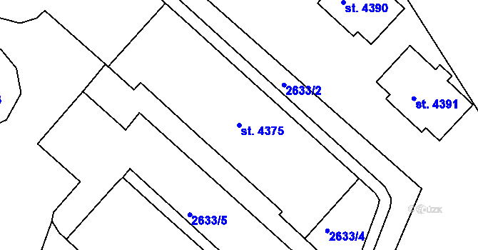 Parcela st. 4375 v KÚ Trutnov, Katastrální mapa
