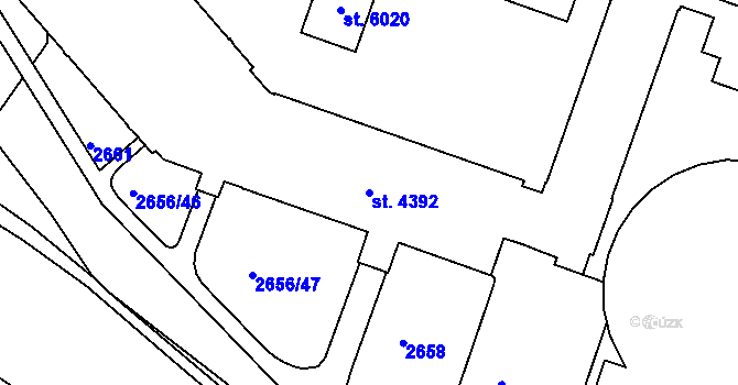 Parcela st. 4392 v KÚ Trutnov, Katastrální mapa