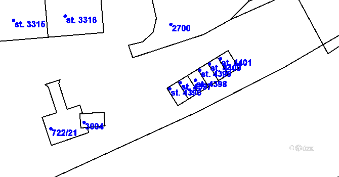 Parcela st. 4396 v KÚ Trutnov, Katastrální mapa