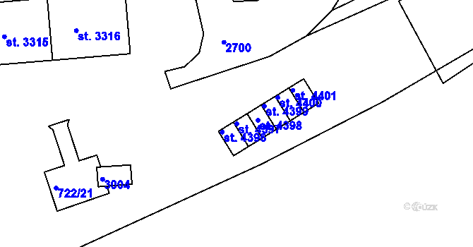 Parcela st. 4397 v KÚ Trutnov, Katastrální mapa