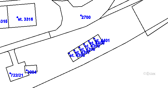 Parcela st. 4399 v KÚ Trutnov, Katastrální mapa