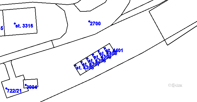 Parcela st. 4400 v KÚ Trutnov, Katastrální mapa