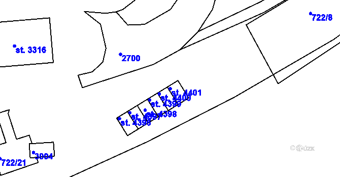 Parcela st. 4401 v KÚ Trutnov, Katastrální mapa