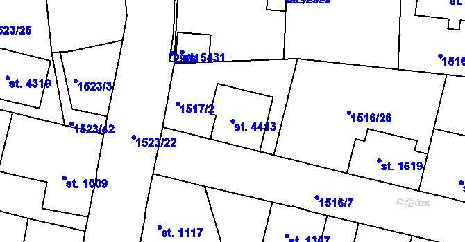 Parcela st. 4413 v KÚ Trutnov, Katastrální mapa