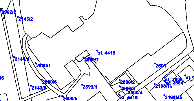 Parcela st. 4415 v KÚ Trutnov, Katastrální mapa