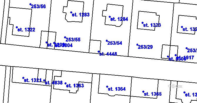 Parcela st. 4448 v KÚ Trutnov, Katastrální mapa