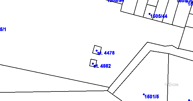 Parcela st. 4478 v KÚ Trutnov, Katastrální mapa