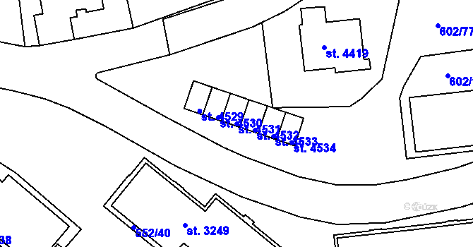 Parcela st. 4531 v KÚ Trutnov, Katastrální mapa