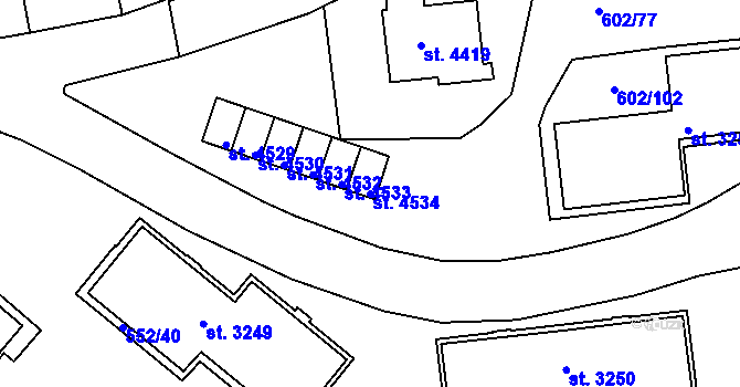 Parcela st. 4534 v KÚ Trutnov, Katastrální mapa