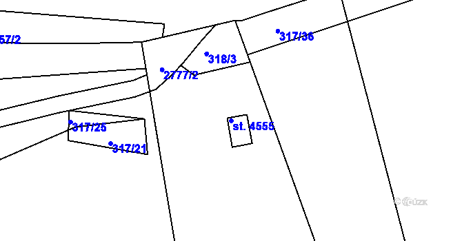 Parcela st. 4555 v KÚ Trutnov, Katastrální mapa