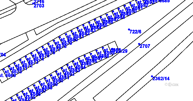 Parcela st. 4599 v KÚ Trutnov, Katastrální mapa