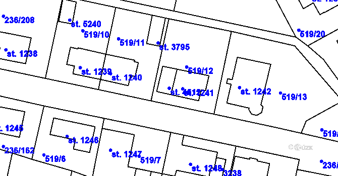 Parcela st. 4612 v KÚ Trutnov, Katastrální mapa