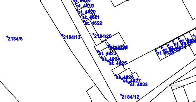 Parcela st. 4623 v KÚ Trutnov, Katastrální mapa