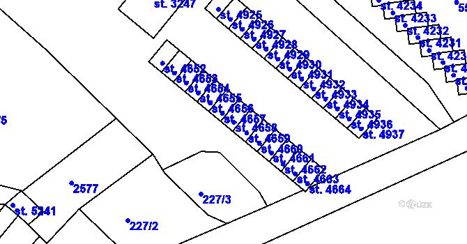 Parcela st. 4658 v KÚ Trutnov, Katastrální mapa
