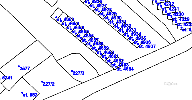 Parcela st. 4660 v KÚ Trutnov, Katastrální mapa