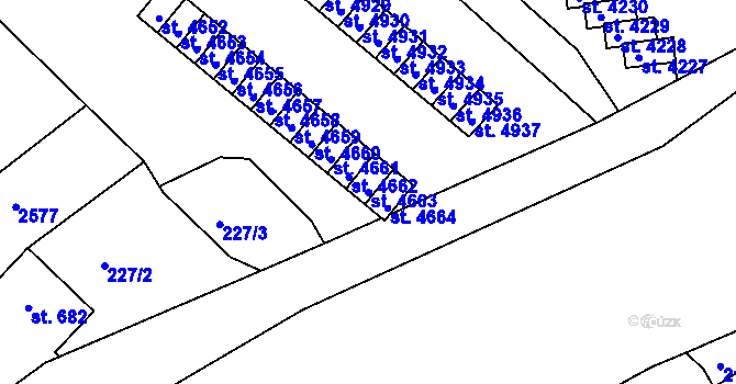 Parcela st. 4663 v KÚ Trutnov, Katastrální mapa