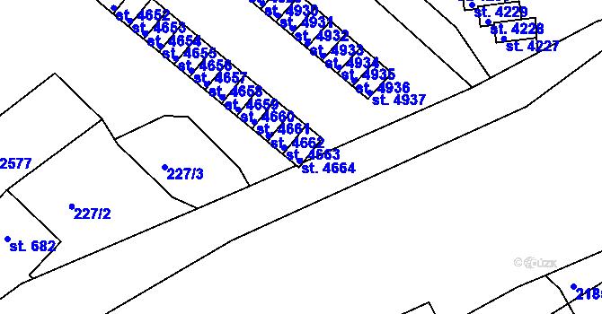 Parcela st. 4664 v KÚ Trutnov, Katastrální mapa