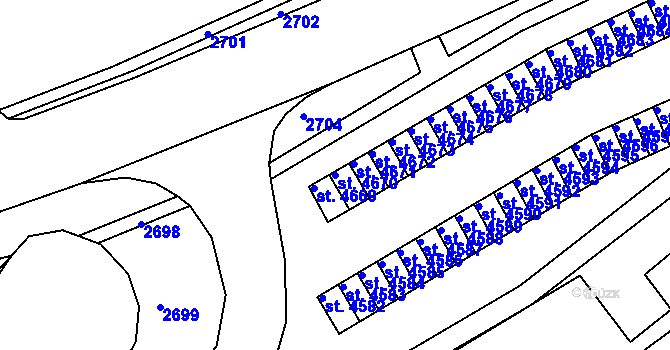 Parcela st. 4670 v KÚ Trutnov, Katastrální mapa
