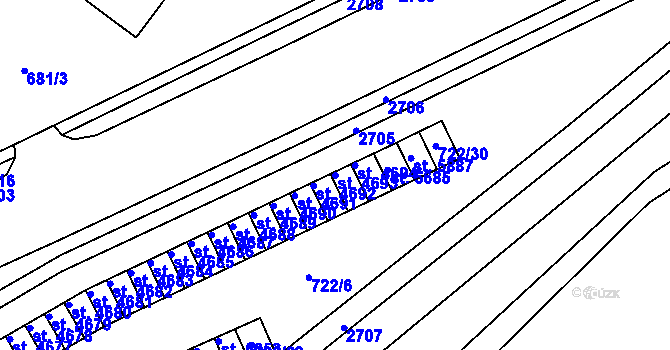 Parcela st. 4693 v KÚ Trutnov, Katastrální mapa