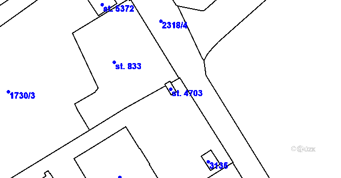Parcela st. 4703 v KÚ Trutnov, Katastrální mapa