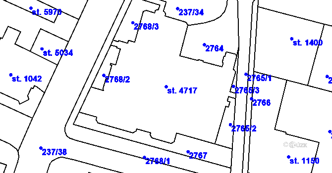 Parcela st. 4717 v KÚ Trutnov, Katastrální mapa