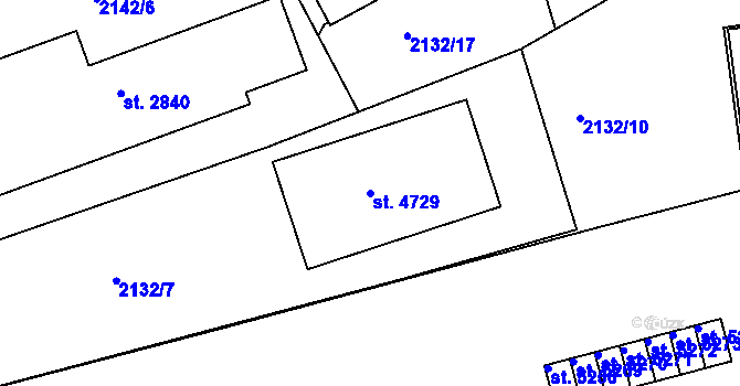 Parcela st. 4729 v KÚ Trutnov, Katastrální mapa