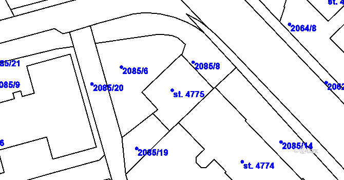 Parcela st. 4775 v KÚ Trutnov, Katastrální mapa