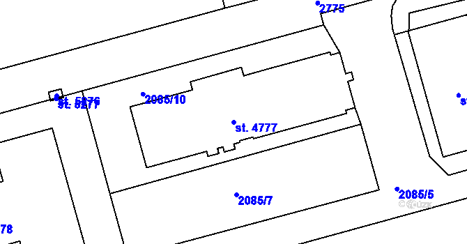 Parcela st. 4777 v KÚ Trutnov, Katastrální mapa