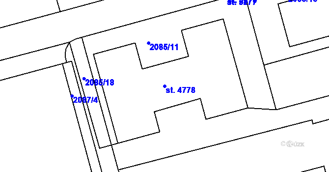 Parcela st. 4778 v KÚ Trutnov, Katastrální mapa