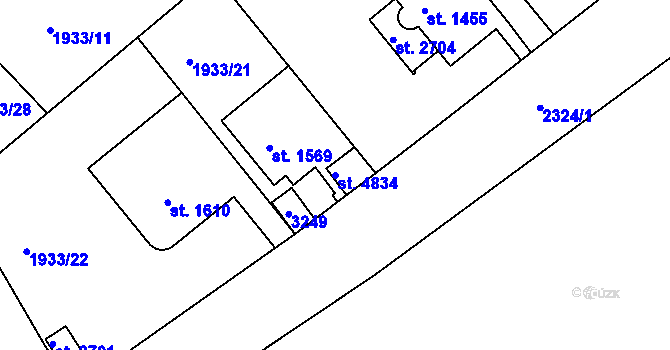 Parcela st. 4834 v KÚ Trutnov, Katastrální mapa