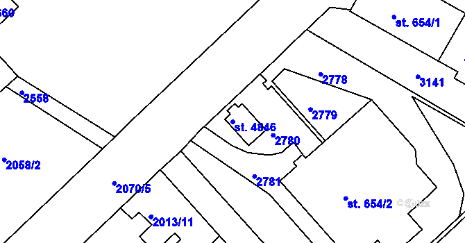 Parcela st. 4846 v KÚ Trutnov, Katastrální mapa