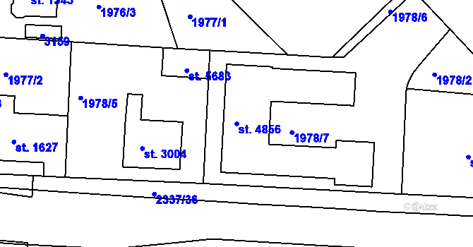 Parcela st. 4856 v KÚ Trutnov, Katastrální mapa