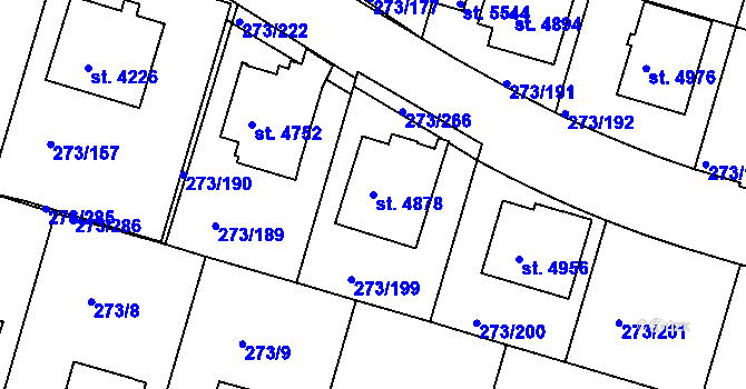 Parcela st. 4878 v KÚ Trutnov, Katastrální mapa