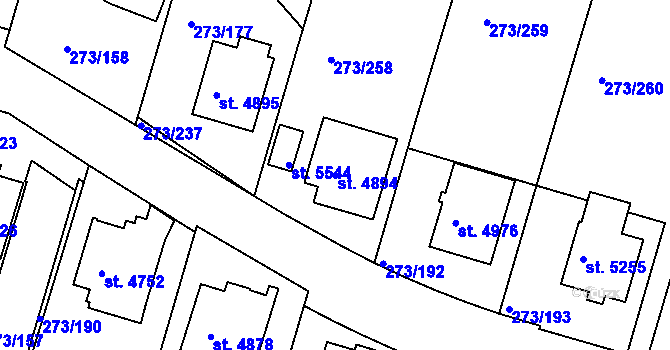 Parcela st. 4894 v KÚ Trutnov, Katastrální mapa
